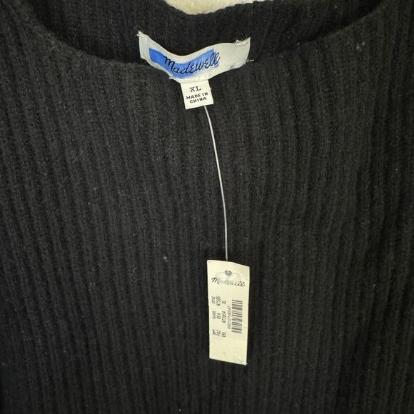 Madewell SoftWool Square-Neck Pullover Sweater Womens XL Black Knit Relaxed Fit - Picture 5 of 9